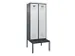 locker met bank,voor scheiding van kleding,HxBxD 2120x800x815mm,2vak