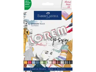 Sketchmarker Faber-Castell Goldfaber etui 12 stuks op alcoholbasis - 1