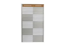Menoor In-Uit bord 25 namen Aluminium Aanwezig/Afwezig Houtlook