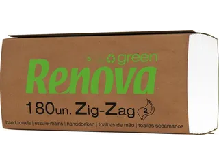 Renovagreen Papieren Handdoeken Z-Vouw 2 Laags 22x21cm - 1