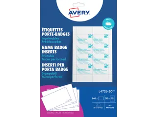 Badgekaart Avery L4726-20 40x75mm microperforatie 240 stuks - 4