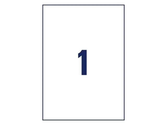 Adresetiket Avery J8567-25 210x297mm A4 Transparant Inkjet 25 stuks