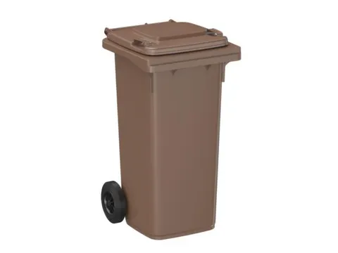 container,120l,HxBxD 933x500x550mm,deksel bruin,romp HDPE bruin