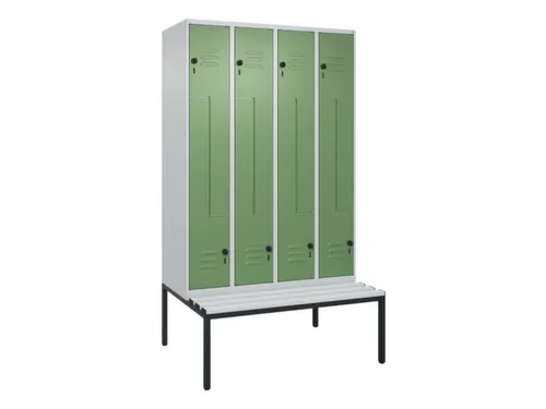 Z-garderobekast,HxBxD 2120x1200x815mm,8vak,vak B 300mm,draaigrendel