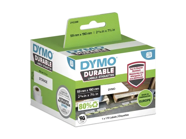 Etiket Dymo LabelWriter industrieel 59x190mm 1 rol á 170 stuks wit