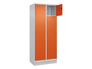 lockerkast,HxBxD 1950x800x500mm,2x5vakken,vak B 400mm,cil.-slot,sokkel - 1