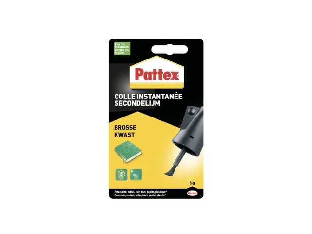 Secondenlijm Pattex met kwast flacon 5 gram op blister