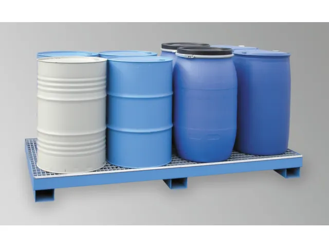 Opvangbak Staal Bxdxh 2420X1220X210Mm Voor 8X200L Vaten Blauw