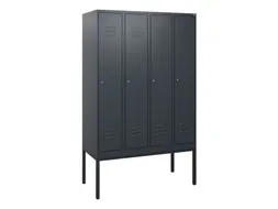 locker,HxBxD 1950x1200x500mm,4vak,vak B 300mm,cil.-slot,voetonderstel