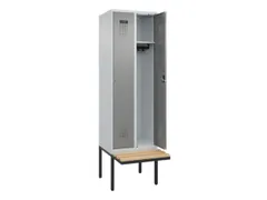 locker met bank,HxBxD 2120x600x815mm,2vak,vak B 300mm,cilinderslot
