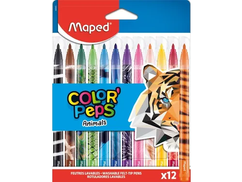 Viltstift Maped Color'Peps Animals set à 12 kleuren