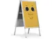 Durable stoepbord Fold, uit aluminium, zilver, ft A1
