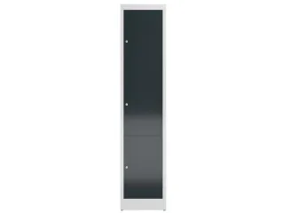 Lockerkast 1800x415x500mm 1x3 vakken cilinderslot, sokkel, RAL7016 - 2