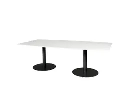 Linesto Vergadertafel Vaste Hoogte 240x120 Ton Wit 25mm Zwart