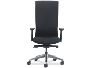 Manager Bureaustoel Vienna Stof Zwart Aluminium voetkruis - 2