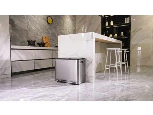 Ecocasa Recycler Pedaalemmer 30+15 Liter mat RVS