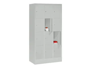 lockerkast,HxBxD 1518x900x500mm,3x4vakken,RAL7035,front RAL7035 - 2
