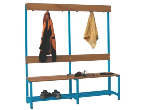 Omkleedbank LxB 1500x400mm Houten Latten Schoenenrek Haken RAL5012