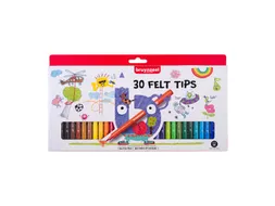 Viltstift Bruynzeel Kids assorti 30 stuks