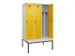 locker met bank,voor scheiding van kleding,HxBxD 2120x1200x815mm,3vak