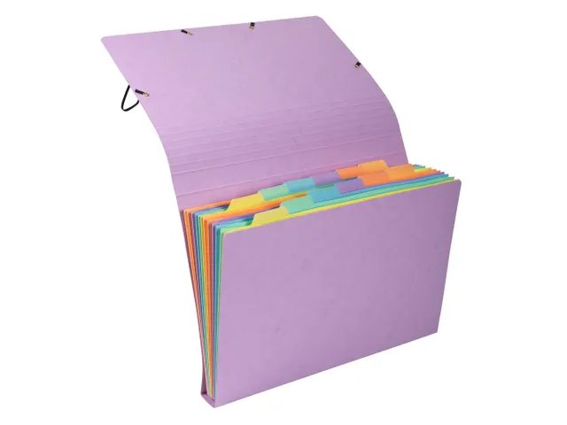 Pochette trieur carte multicolore 12 compartiments Aquarel - 34x24,5cm