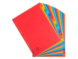 Tabbladen A4 Glanskarton Bedrukt Alfabetisch 20-Delig A-z Assorti