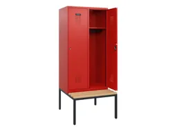 locker met bank,HxBxD 1950x800x815mm,2vak,vak B 400mm,cilinderslot