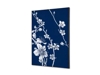 Wanddecoratie Textiel Set A2 Japanse Bloesem Blauw - 1