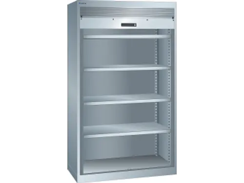zwaarlast-roldeurkast,HxBxD 1950x1100x641mm,4xStalen bodem,lak RAL7035