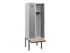 locker met bank,HxBxD 1950x600x815mm,2vak,vak B 300mm,cilinderslot
