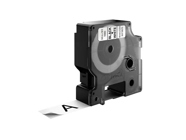 Labeltape Dymo 16956 D1 S718070 19mmx5.5m poly zwart op wit