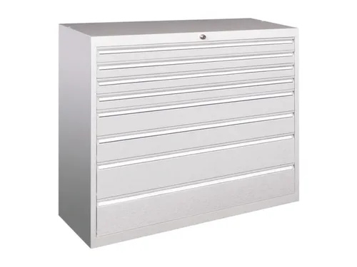 ladekast HxBxD 1000x1023x600mm 8laden RAL7035 front RAL7035
