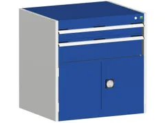 ladekast HxBxD 800x800x750mm 2laden RAL7035 front RAL5010