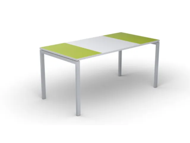 bureau HxBxD 750x1800x800mm blad groen/wit rechthoekig 4-voeten wit