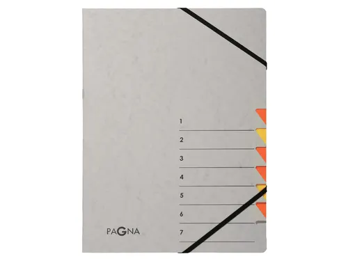 Sorteermap Pagna Easy 7 vaks A4 Grijs/oranje karton