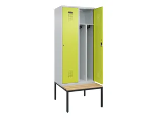 locker met bank,voor scheiding van kleding,HxBxD 2120x800x815mm,2vak - 1