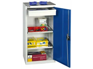 Draaideurkast 1000x500x500mm 1lade 2legborden Romp/deuren Ral5010 - 1