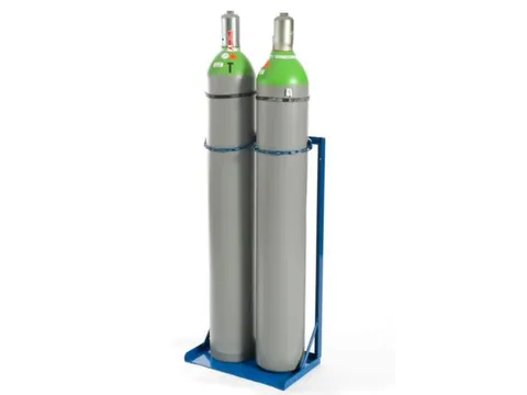 stalen flessenhouder,HxB 1100x560mm,v. 2x40/50l flessen