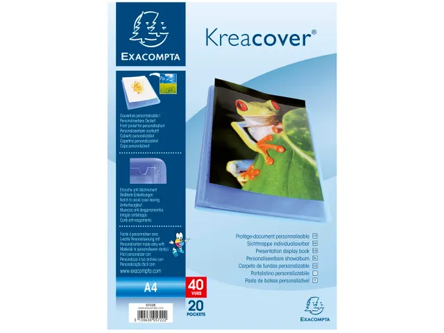 Showalbum Kreacover PP 20 tas A4 blauw