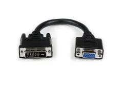 20cm DVI naar VGA Verloopkabel - DVI-I Mannetje naar VGA Vrouwtje