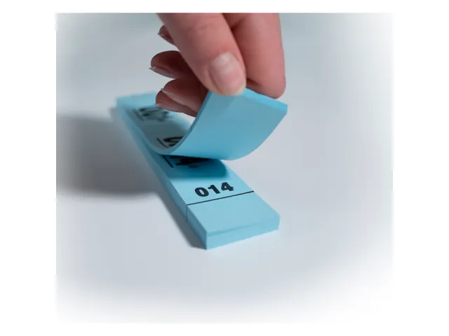 Garderobeblok 50 tickets 20x3 blauw