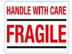 Waarschuwingsetiketten Bedrukt 97x79mm Handle With Care