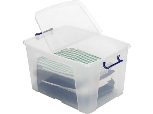 Opbergbox 40 Liter Plastic Transparant Met Gedeelde Deksel