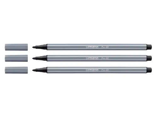 Viltstift STABILO Pen 68/96 medium donkergrijs
