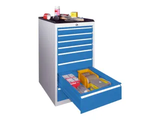 ladekast 1000x500x600mm 8laden cilinderslot RAL7035 front RAL5012 - 1