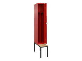 locker met bank,voor scheiding van kleding,HxBxD 2120x300x815mm,1vak - 1