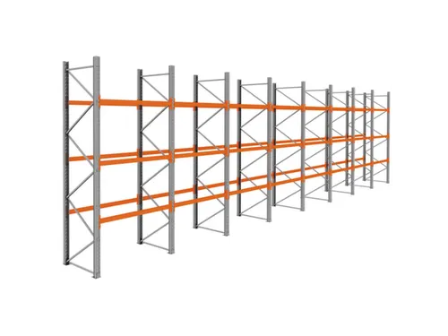 palletstelling,basis+7xaanbouw,HxBxD 3990x15500x1100mm,vakl. 3000kg