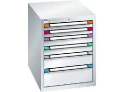 ladekast 800x605x695mm 6laden cilinderslot RAL7035 front RAL7035