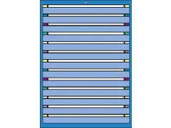 ladekast HxBxD 1400x605x695mm 13laden RAL7035 front RAL7035