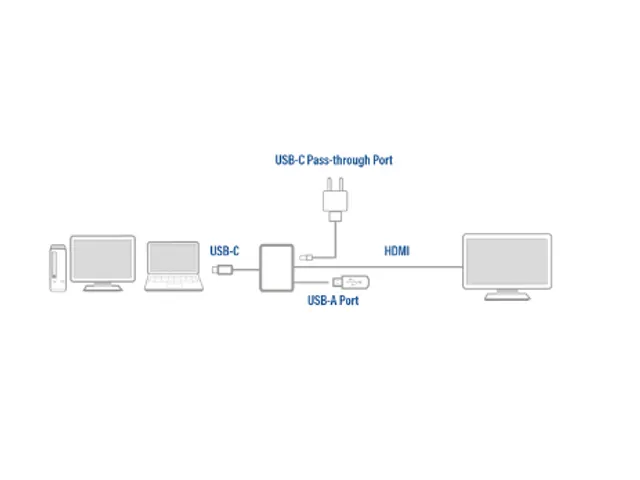 USB-C Multiport Adapter Voor 1 HDMI Monitor Grijs
